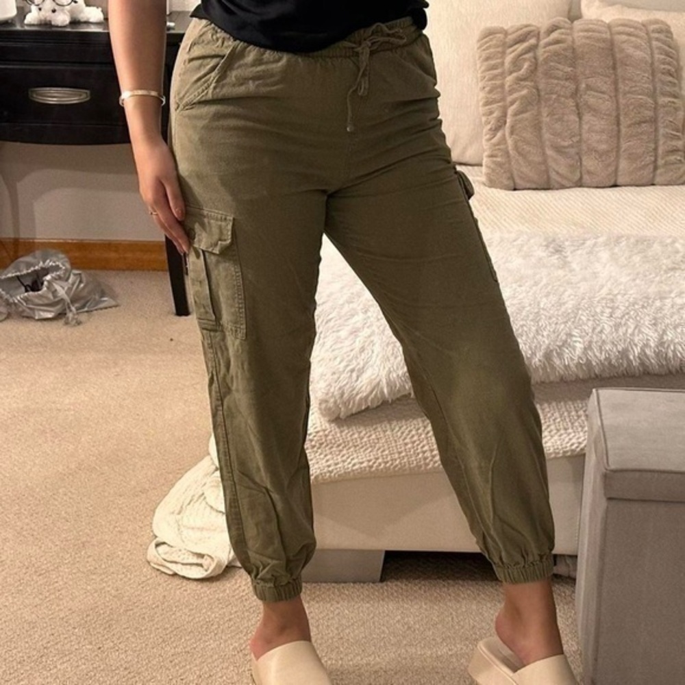 Green Cargo Jogger Pants